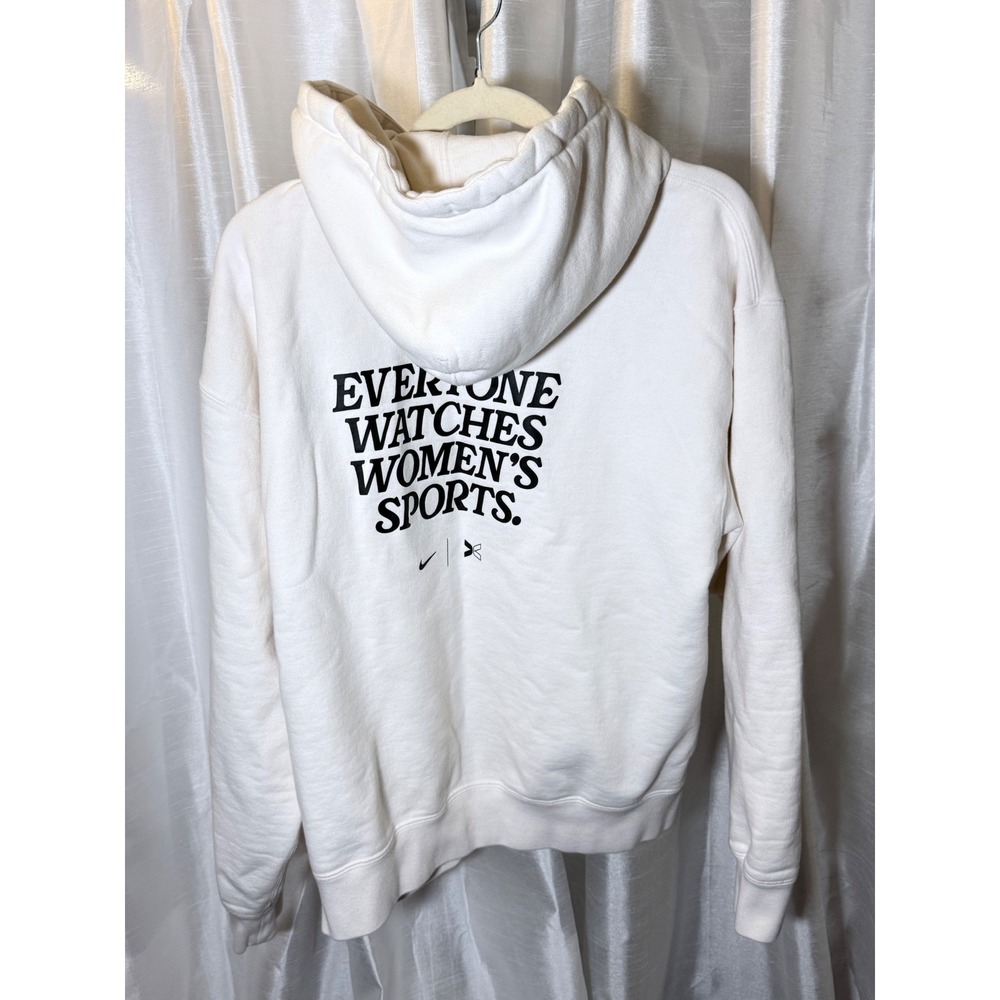 Nike Hoodie Women Medium White Everyone Watches Women's Sports TOGETHXR Pullover